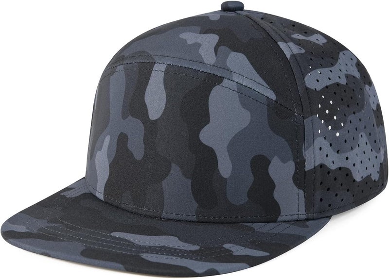 FEINION Men Flat Brim Adjustable Performance Hat Snapback Laser Perforated Baseball Cap - Image 2